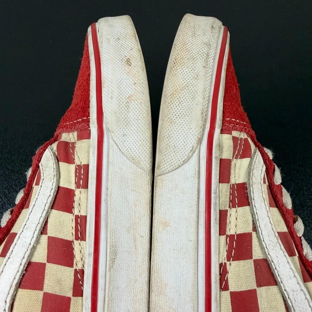 Vans Old Skool Sneakers Unisex Size US M5.5/W7 Red White Checkerboard Lace-Up
